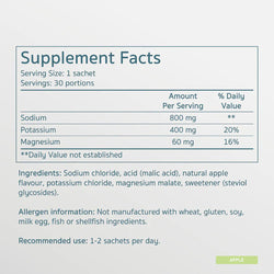 Salte, Performance Electrolytes, Apple Flavor, 30 Sachets - GREEN LIFE CYPRUS