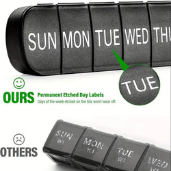 7-Day Portable Pill Box – Large Capacity Medication and Vitamin Dispenser - GREEN LIFE CYPRUS