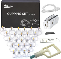 Cupping Therapy Set, 24 Massage Cups - GREEN LIFE CYPRUS