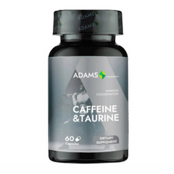 Adams Supplements, Caffeine + Taurine, 680mg, 60cps - GREEN LIFE CYPRUS
