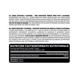 GLUTAMINE 300G/100SERV, Genius Nutrition - GREEN LIFE CYPRUS