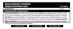 SYNEFRIN30 60 Tabs/60 Serv, Genius Nutrition - GREEN LIFE CYPRUS